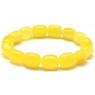 Yellow barrel shape Baltic amber bracelet-AB2905