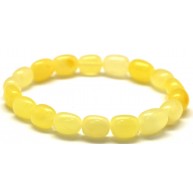 Yellow barrel shape Baltic amber bracelet-AB2907