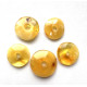 5 Yellow Baltic Amber Donut Pendants